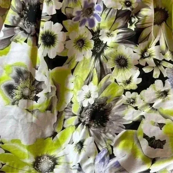 TAYLOR Just Taylor Green Gray Purple Floral Garden Party Tea Dress size 8 - Picture 3 of 5